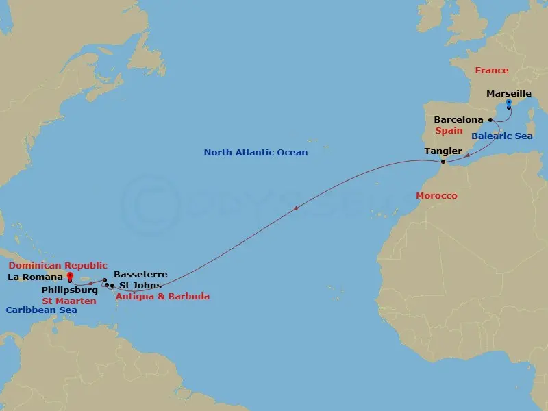 Itinerary schematic diagram