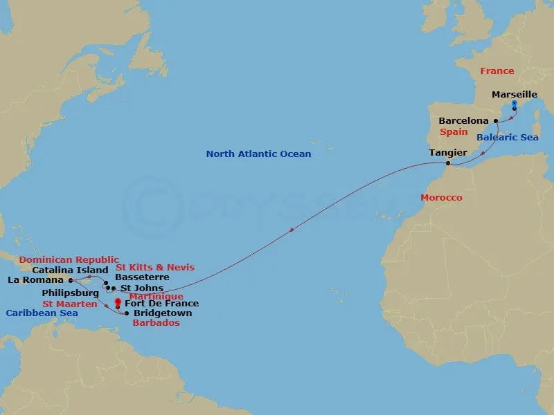 Itinerary schematic diagram