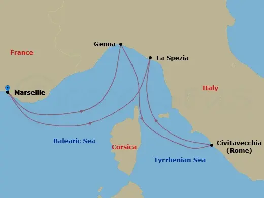 Itinerary schematic diagram