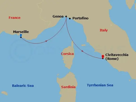 Itinerary schematic diagram