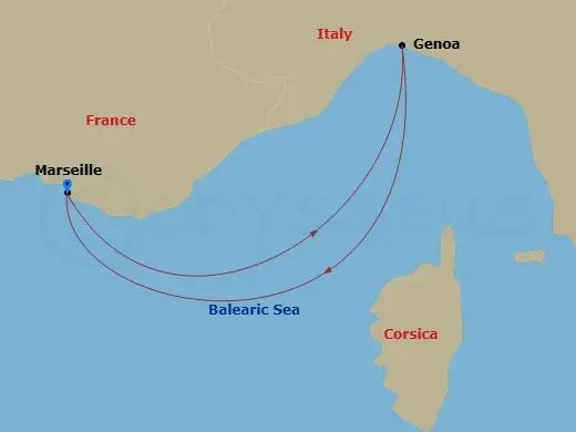 Itinerary schematic diagram