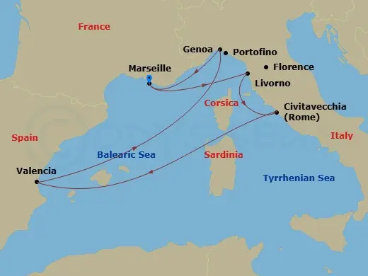 Itinerary schematic diagram