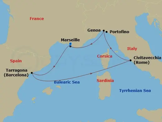 Itinerary schematic diagram