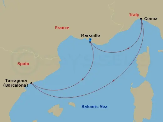 Itinerary schematic diagram