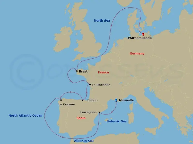 Itinerary schematic diagram