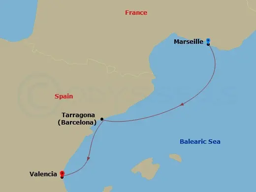 Itinerary schematic diagram