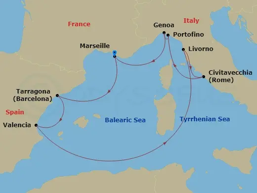 Itinerary schematic diagram