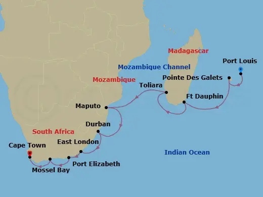 Itinerary schematic diagram