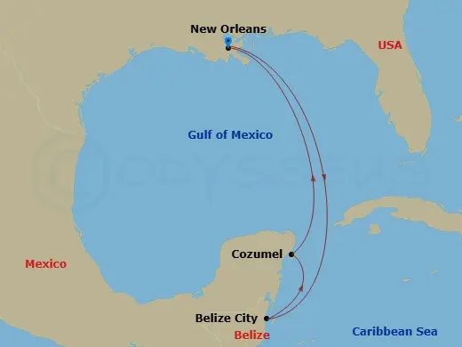 Itinerary schematic diagram
