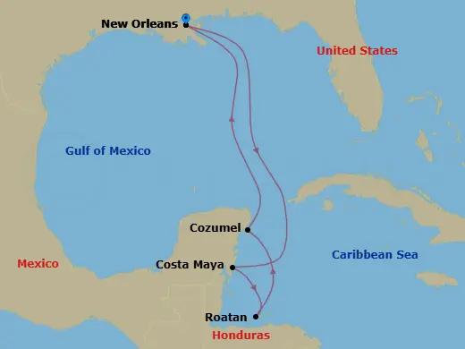 Itinerary schematic diagram