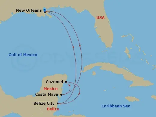 Itinerary schematic diagram