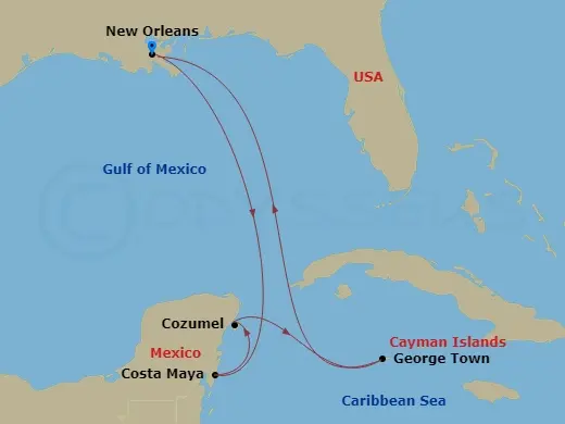 Itinerary schematic diagram