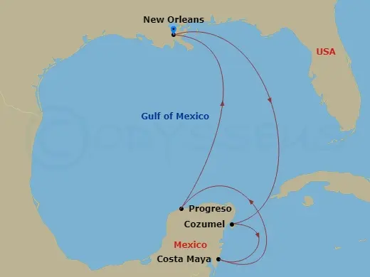 Itinerary schematic diagram