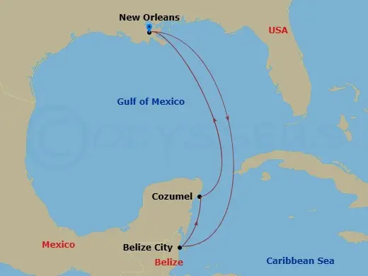 Itinerary schematic diagram