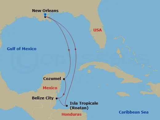 Itinerary schematic diagram
