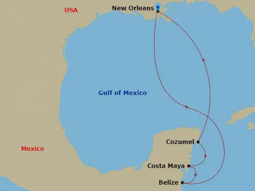 Itinerary schematic diagram