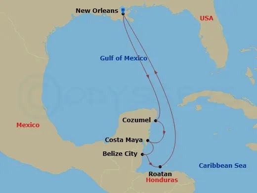 Itinerary schematic diagram