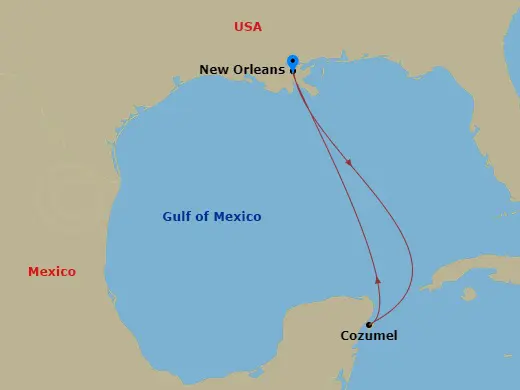 Itinerary schematic diagram