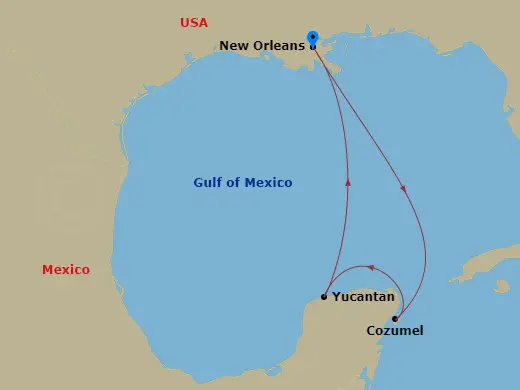 Itinerary schematic diagram