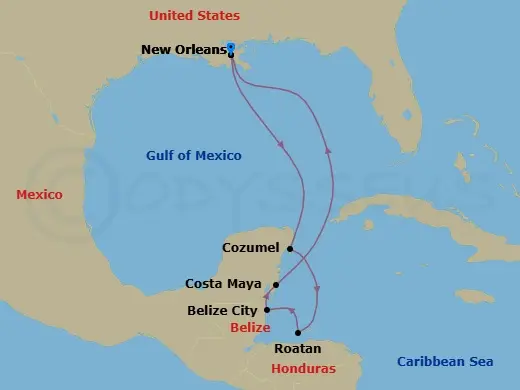 Itinerary schematic diagram