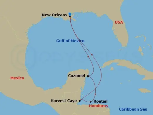 Itinerary schematic diagram