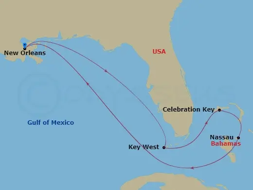 Itinerary schematic diagram