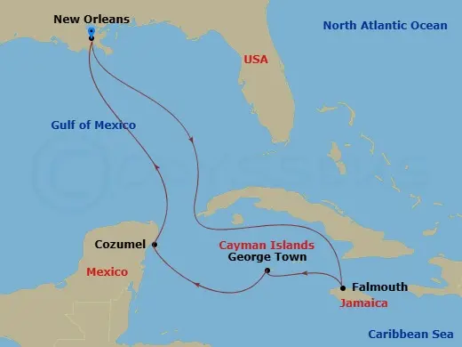 Itinerary schematic diagram