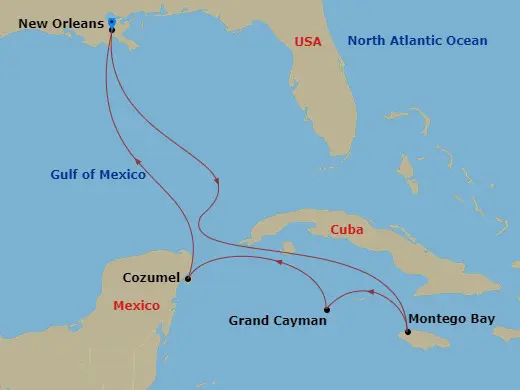 Itinerary schematic diagram