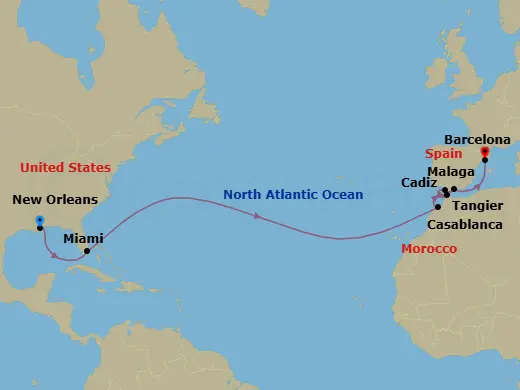 Itinerary schematic diagram