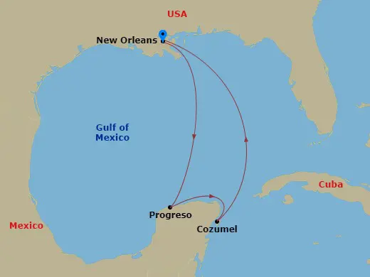 Itinerary schematic diagram