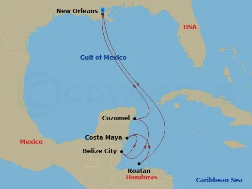 Itinerary schematic diagram