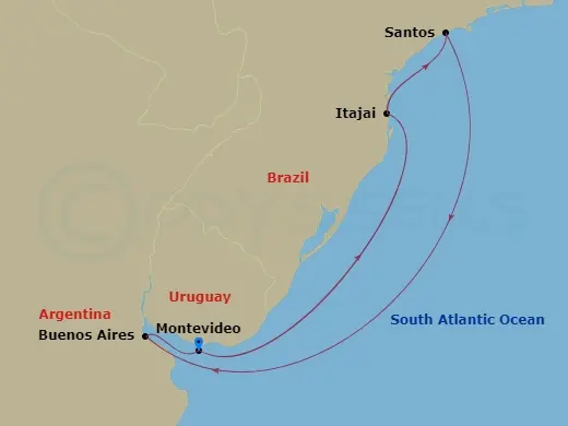 Itinerary schematic diagram