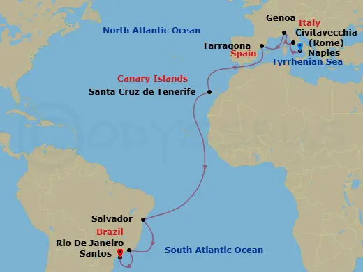 Itinerary schematic diagram