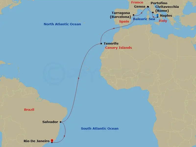 Itinerary schematic diagram