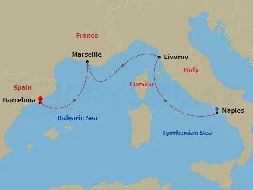 Itinerary schematic diagram