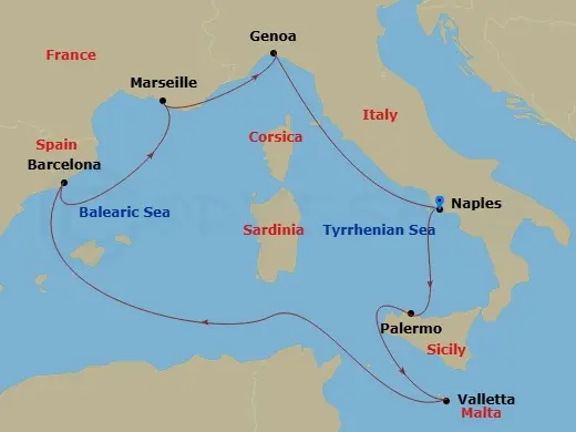 Itinerary schematic diagram