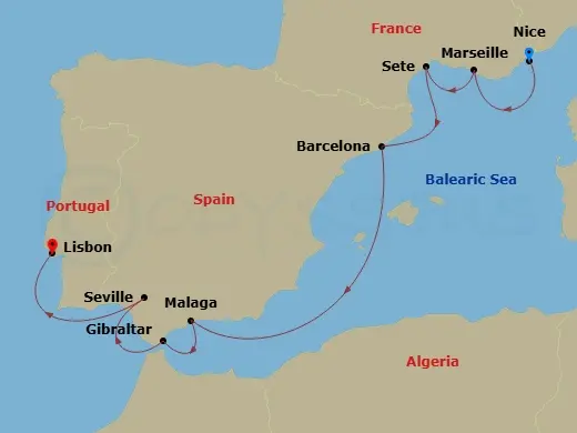Itinerary schematic diagram
