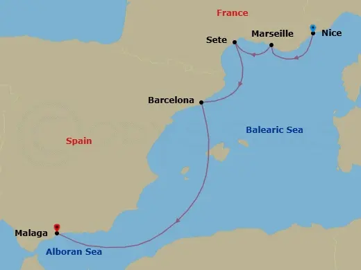 Itinerary schematic diagram