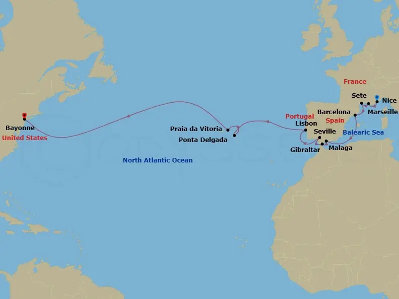 Itinerary schematic diagram