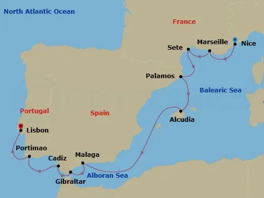 Itinerary schematic diagram