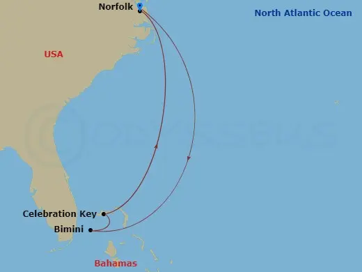 Itinerary schematic diagram