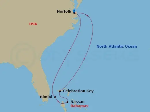 Itinerary schematic diagram
