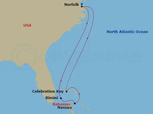Itinerary schematic diagram