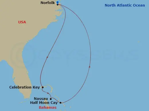 Itinerary schematic diagram