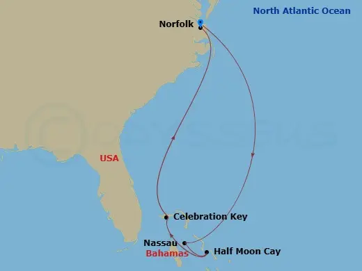 Itinerary schematic diagram