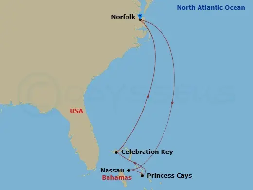 Itinerary schematic diagram