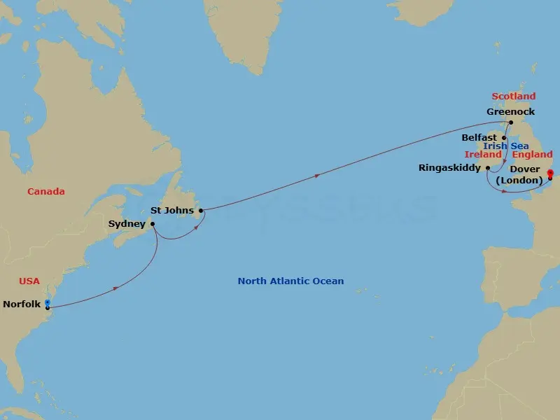 Itinerary schematic diagram