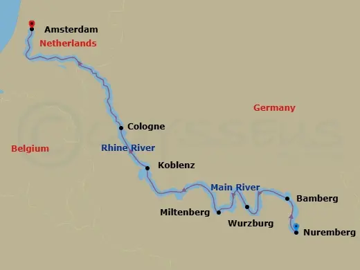 Itinerary schematic diagram