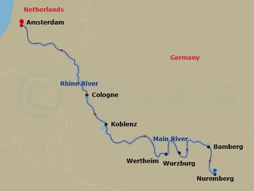 Itinerary schematic diagram
