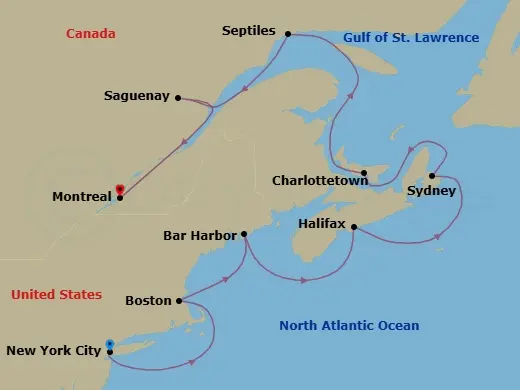 Itinerary schematic diagram